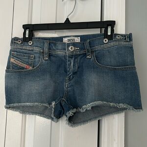 Diesel denim low rise jean shorts, size 26